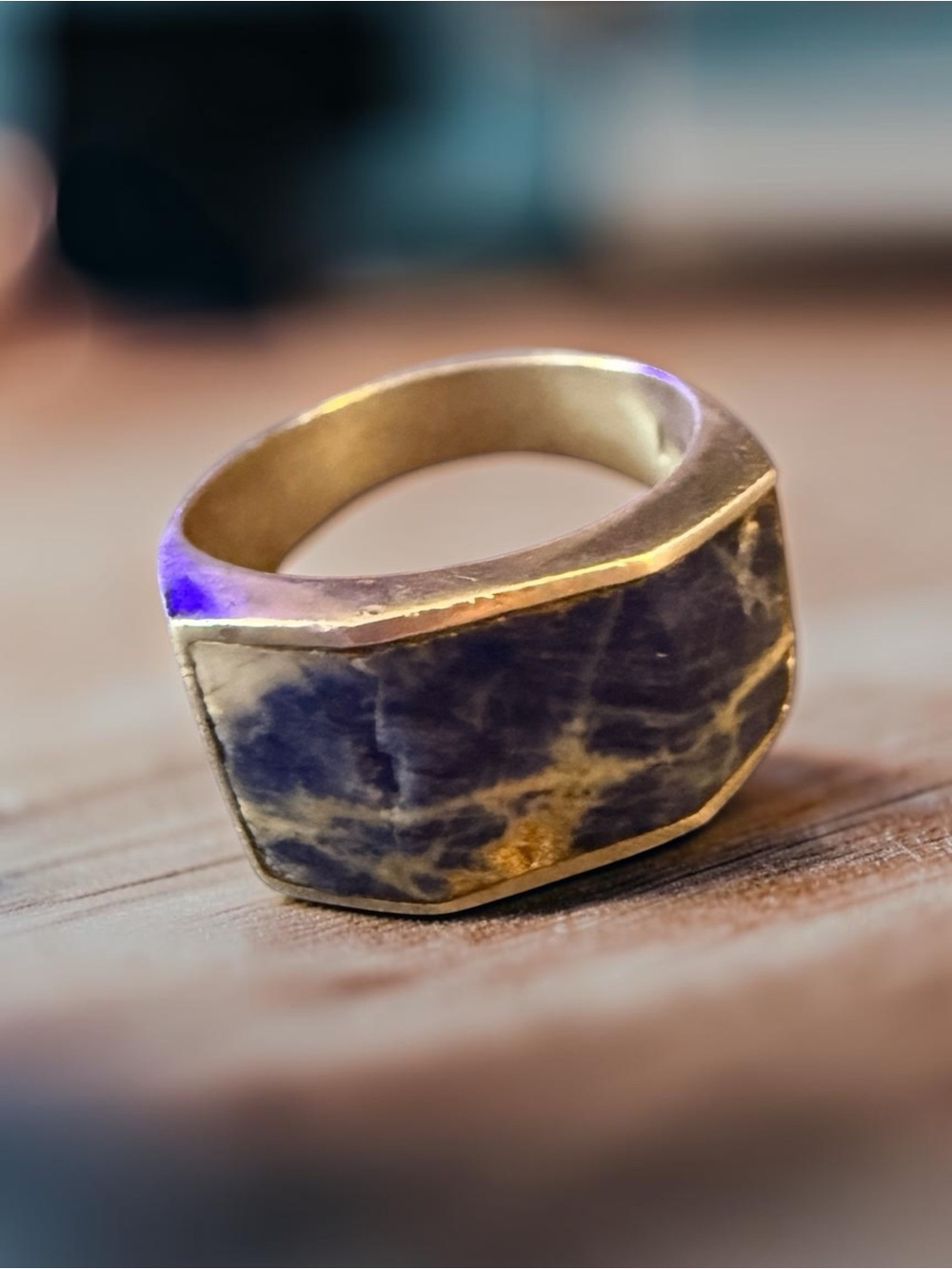 Vintage 925 Sterling Silver Sodalite Ring – Size 8 – Men’s/Unisex
